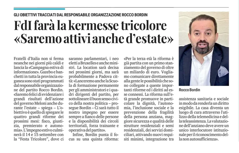 Rocco Bordin Lancia la Campagna Estiva di FdI.22