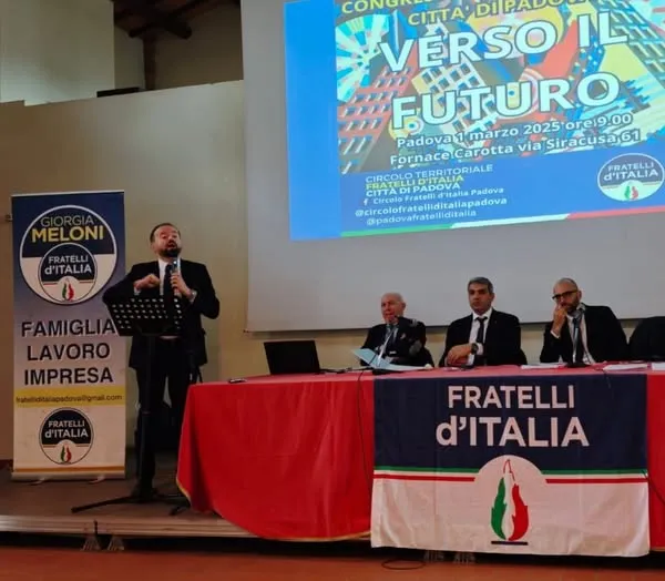 bordin nel congresso di fratelli ditalia di padova allattacco della sinistra inconcludente in citta